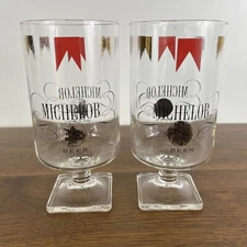 Vtg 1960s 1970s MICHELOB Anheuser-Busch BEER GLASS ST. LOUIS MISSOURI Lot Of 2