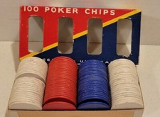 Dennisons No.42 Embossed Poker Chips 100 Vintage Noiseless Unbreakable