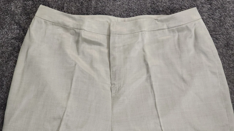 Pantalón de vestir Linda Ballard Ellen Tracy crema para mujer talla 12P 27" entrepierna Foto 4 de 4