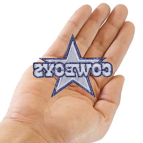 10 pezzi logo Dallas Cowboys Texas misura 3,2"x2,5" cucito ferro ricamato su toppa - Foto 10 di 12