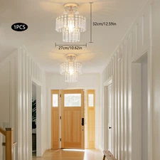 110V Modern Crystal Ceiling Light Fixture Pendant Lamp Chandelier Lighting 270mm