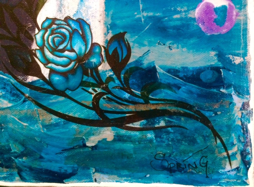 PINTURA ORIGINAL 12x16 Acrílico sobre Lienzo MAR PIRATA Por Primavera Sirena Moda Foto 2 de 3