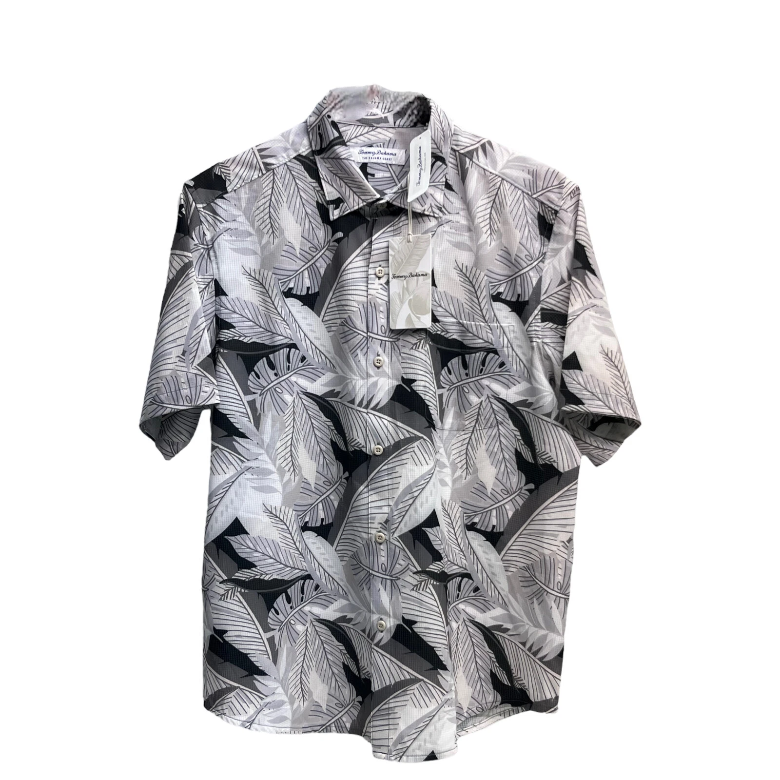 Tommy Bahama Coast Jungle Bay Carbon Grey Short Sleeve Camp Floral $125