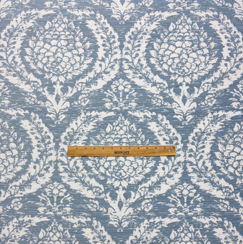 BALLARD DESIGN ANNABELLE CHAMBRAY BLUE InsideOut® FURNITURE FABRIC BY YARD 55"W - Picture 3 of 7