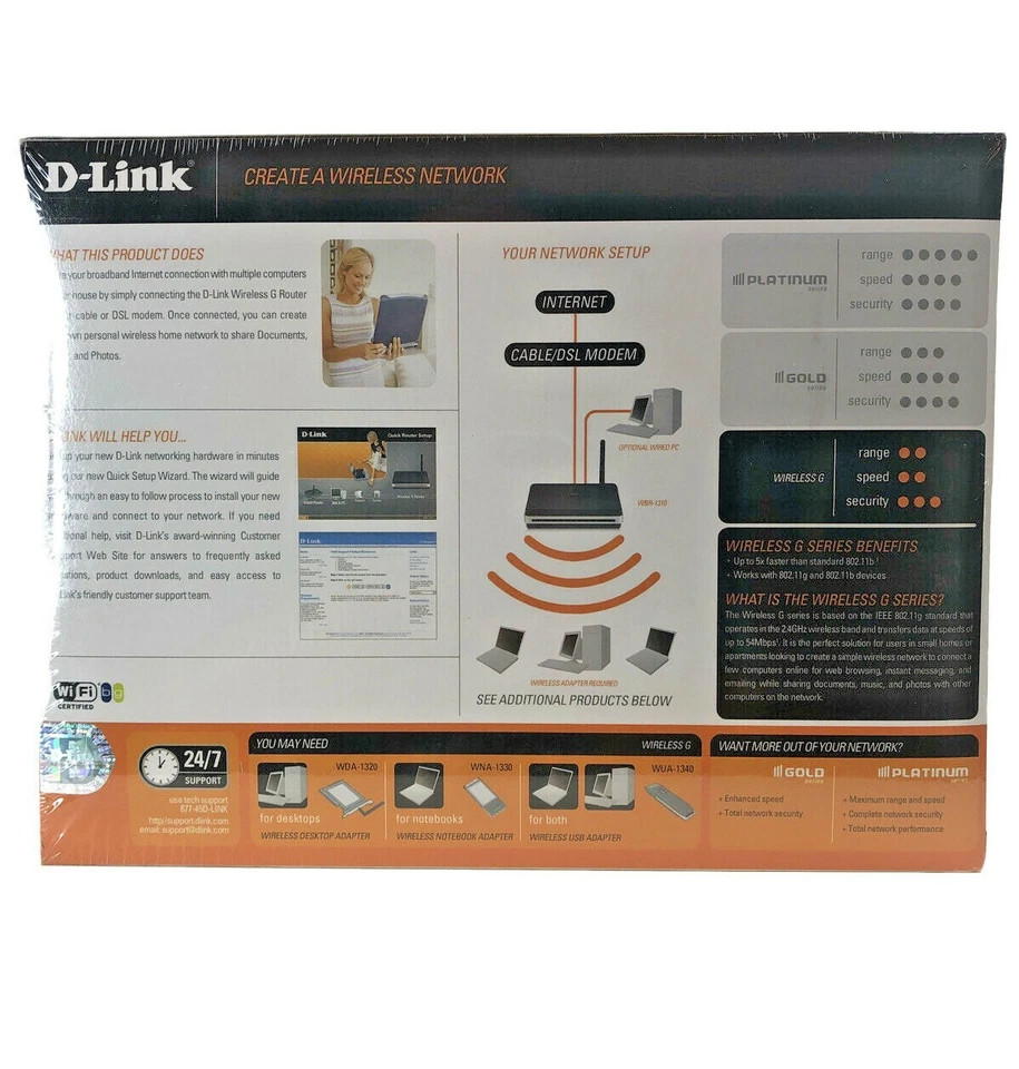 D-Link WBR-1310 54 Mbps 4-Port 10/100 Wireless G Router IEEE 802.11g & 802.11b - Image 2 of 4