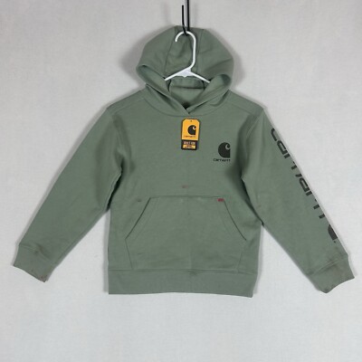 Carhartt NEW Long Sleeve Sweatshirt Boys Small Green Paint Splatter Kids  L/S NWT
