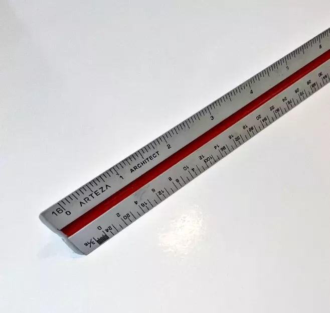 12 Architectural Scale Ruler Aluminum Architect Scale Triangular Scale  Ruler fo