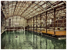 California, Sans Francisco, Sutro Baths, Interior  Vintage photochrom print by D