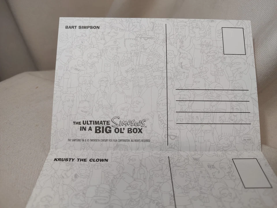 Set of Four - The Simpsons Postcards - Krusty, Bart, Homer, Apu By Matt Groening - Image 3 of 4