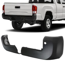 Pair of Rear Bumper End Caps For Toyota Tacoma 2016-2023  Black w/ Sensor Holes