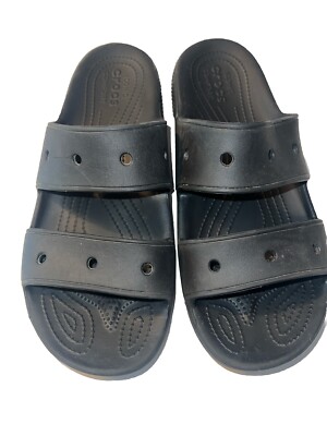 CROCS Black AC/DC Slide Sandals, Men\'s 10/ Women\'s 12, Excellent Condition Amazon.com | Crocs Unisex Classic Two-Strap Slide Sandals  main image 2