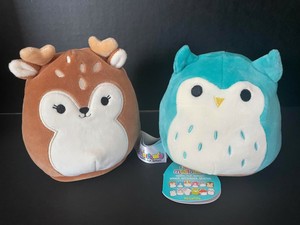 Squishmallow Flip A Mallow DAWN the Fawn-Winston the Owl Mini 5