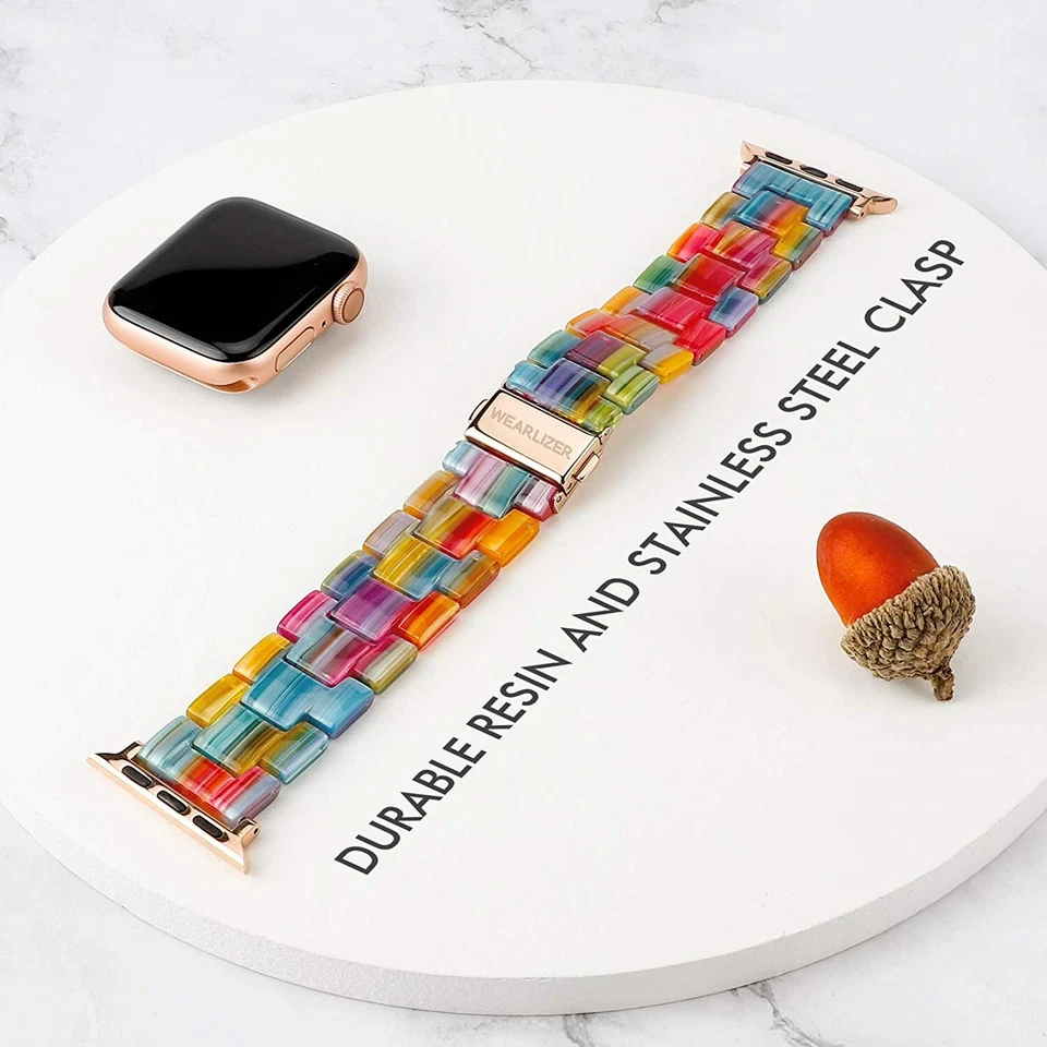 Resin iWatch Strap For Apple Watch Series 8 7 6 5 4 3 2 1 SE Watch Band Bracelet - Image 4 of 4