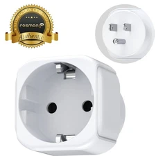 Fosmon Compact European EU To US Plug Adapter, Europe Type C/E/F Plug Converter