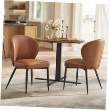 EKHO Collection - Dining Chairs Set of 2, Upholstered 2 Pack Caramel Brown