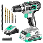 Cordless Drill Set, 20V Max Power Drill, 3/8” Keyless Chuck, 18+1 Torque Sett...