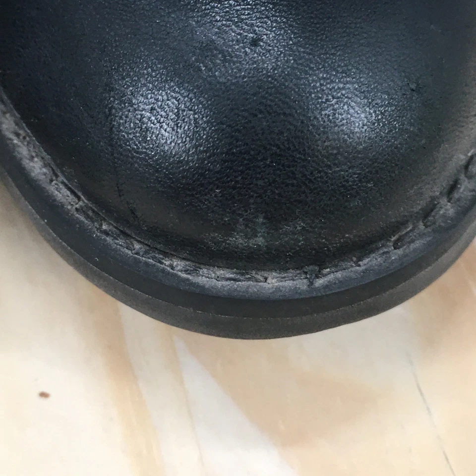 Issac Mizrahi Boots Womens 7.5 M Isamit Riding Black Leather Zip Buckle Straps - Image 3 of 4