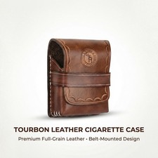 TOURBON Leather Cigarettes Case Belt Carry Wallet Pouch Lighter Hoder -His Gift