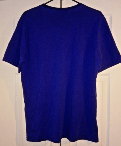 C.N.C. COSTUME NATIONAL BIKER HELMET GRAPHIC LOGO BLUE T- SHIRT SIZE XL - Picture 4 of 4
