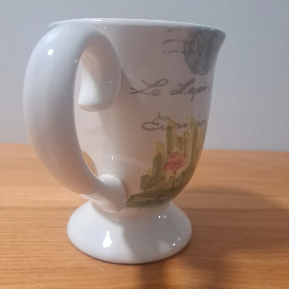 Maxcera открытка кролик розовый цветочный ножки педасталь кофейная кружка очень большой - Изображение 4 из 4