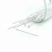 35mm, 21g, Silver Plated Eye Pins - US Seller