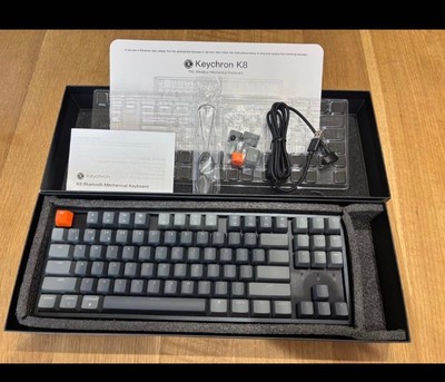 Keychron K8 TKL Wireless Mechanical Keyboard US Layout Brown Switch Gray unbe...