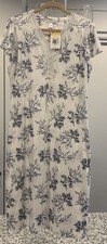 Miss Elaine Micro Velvet Night Gown Sz Medium - Ivory Floral - New