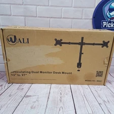 WALI Dual Monitor Arm Desk Mount with Mounting Adaptor Brackets 13"-27" Screens