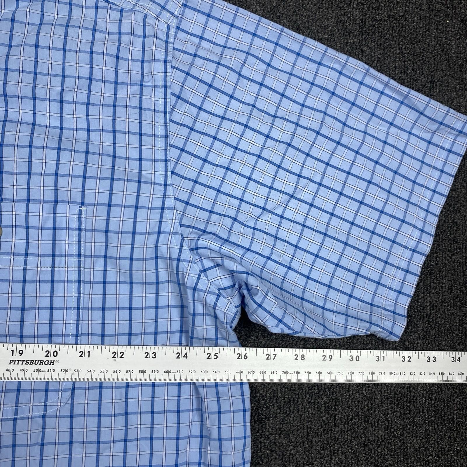 Wrangler Shirt Mens Blue Plaid Button Down Rugged Wear Wrinkle Resist Size 2XL thumbnail 3