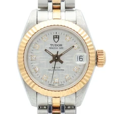 TUDOR Princess Date Automatic Watch 92513 18K Yellow Gold/SS/Diamond Sliver