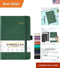 Elegant 2026 Planner: Weekly & Monthly Organizer, Dark Green – 5.7'' x 8.4''