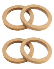 QWORK Wooden Speaker Spacer Rings, 4 Pcs 6.5" Car MDF Ring, 4 Pack