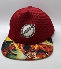The Flash DC Comics Justice League Mesh Cap Hat Youth Red Boys One Size Snapback