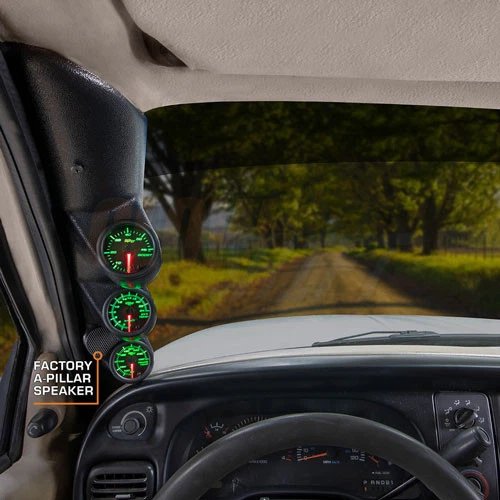 Juego de manómetros diésel GlowShift B7 + cápsula de pilar con Spk para 98-02 Dodge Ram Cummins Foto 2 de 4