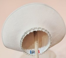Mr. Johnof New York Winter White Hat with Silver Stones and Pearls