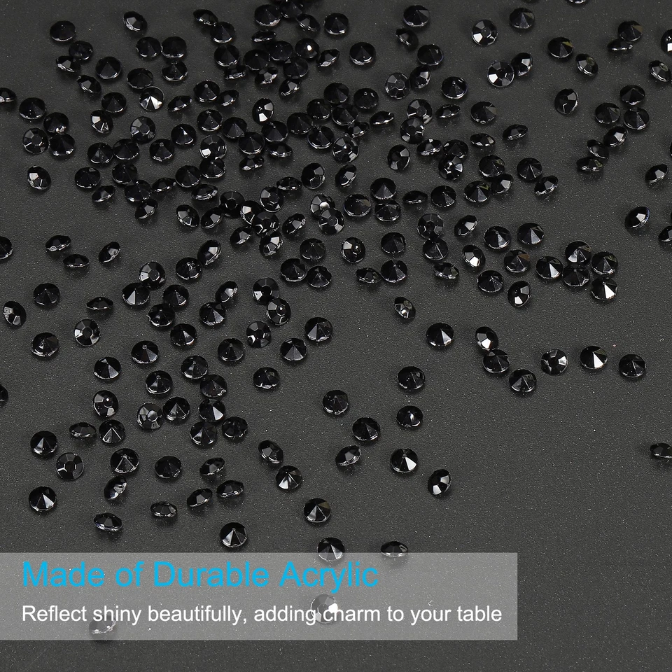 4000 Pcs Acrylic Wedding Table Diamonds 6 mm Crystals Gems Black — 第 3/4 张图片