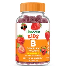 Lifeable Vitamin B Complex for Kids - Strawberry Gummy - 90 Count / Exp: 12/2026
