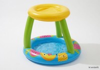Planschbecken Mit Sonnendach - Aufblasbarer Babypool 102X8Cm Kinderpool