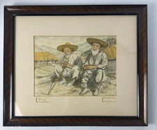 Willy Seiler (1903-1988) Hand Colored Sketch 'Meditating' Under Glass