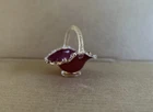 VINTAGE MURANO GLASS RUBY RED GOLD AVENTURINE BASKET - Murano sticker