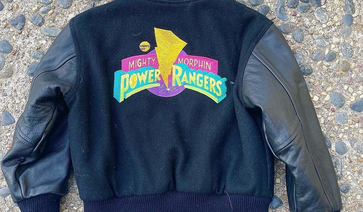 Power Rangers Varsity Jacket Youth Kids Medium Black Vintage Power Rangers Varsity Jacket Youth Kids Medium Black Vintage