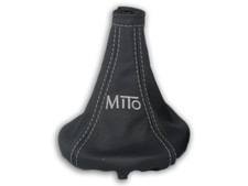 SCHALTMANSCHETTE FÜR ALFA ROMEO MiTo SCHALTSACK STICKEREI FADEN GRAU