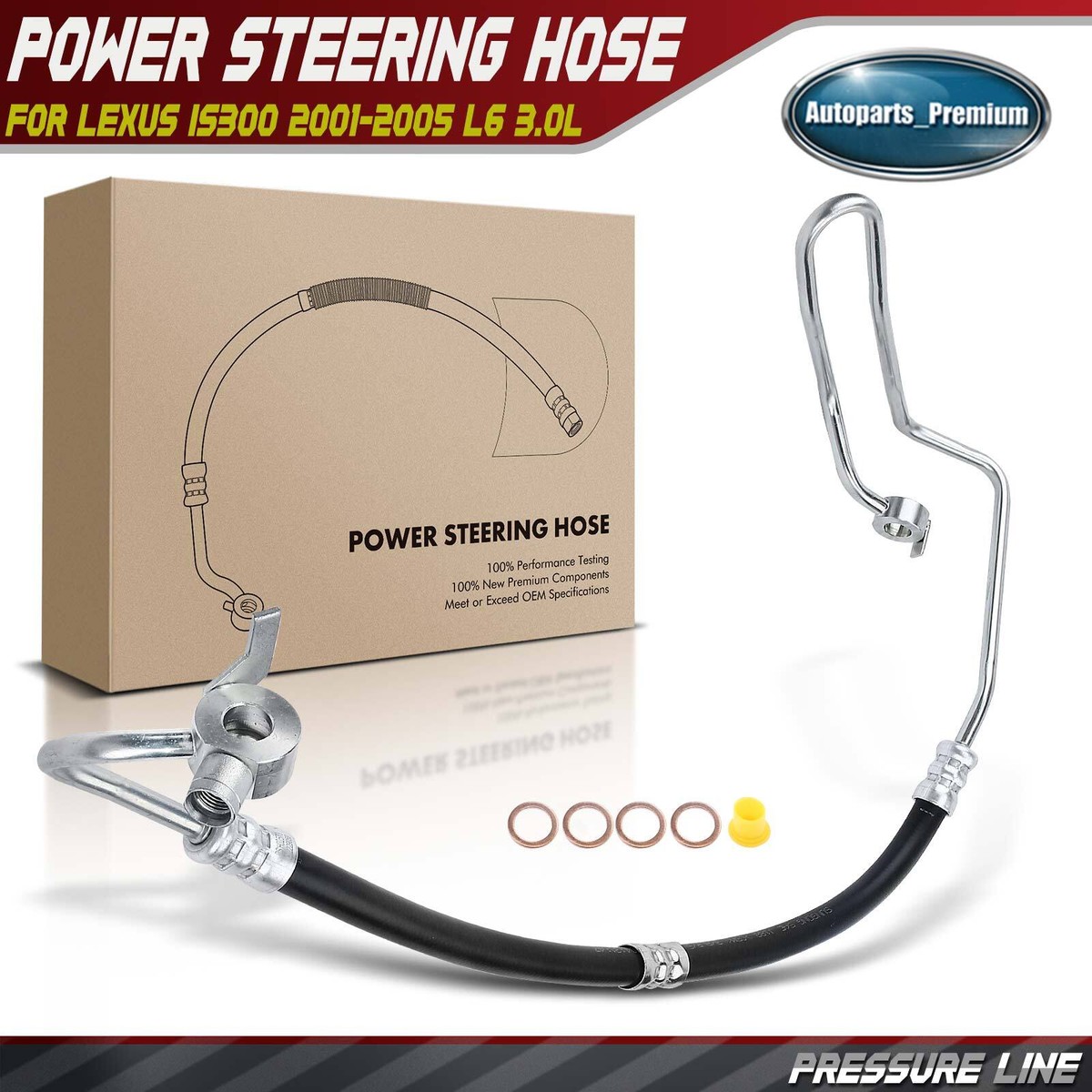 New 2001-2005 Lexus IS300 Power Steering Pressure Line Hose
