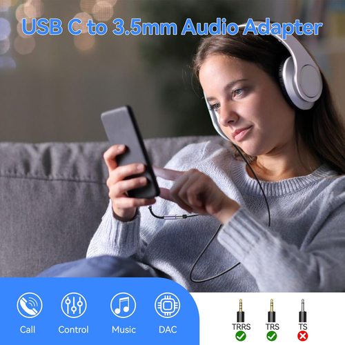 USB Typ C auf 3,5 mm Kopfhörer Klinke Adapter, (2er Pack) USB C auf Aux Buchse Audio D - Bild 2 von 12
