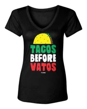 Tacos Before Vatos - Funny Cinco De Mayo Women's V-Neck T-Shirt