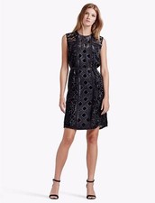 Lucky Brand Women's Navy Belted Cocktail Velvet Lace Sequin Dress LBH0073 Small