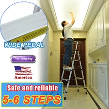 Telescoping Ladder A Frame, Compact Aluminum Extension Telescopic Loft Ladder