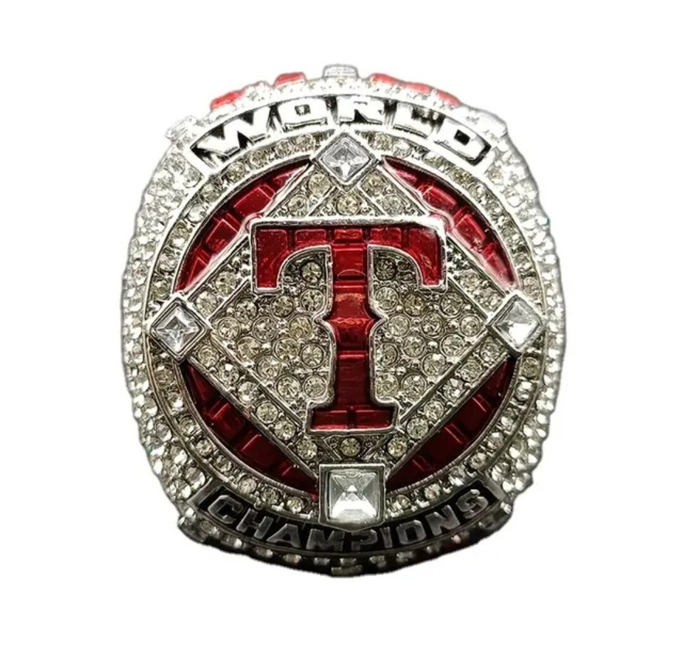 Texas Rangers 2023 Baseball Champions Ring Garcia Fans Souvenirs Size