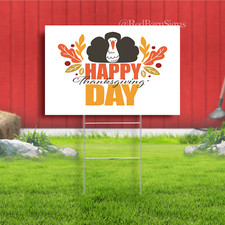 Happy thanksgiving day autumn holiday celebration yard sign