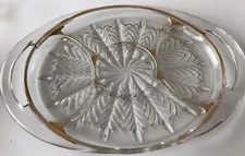 1950s Jeanette Glass Relish Sectioned Serving Tray.